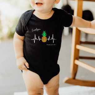 IVF Baby Pineapple Heartbeat with Name Bodysuit