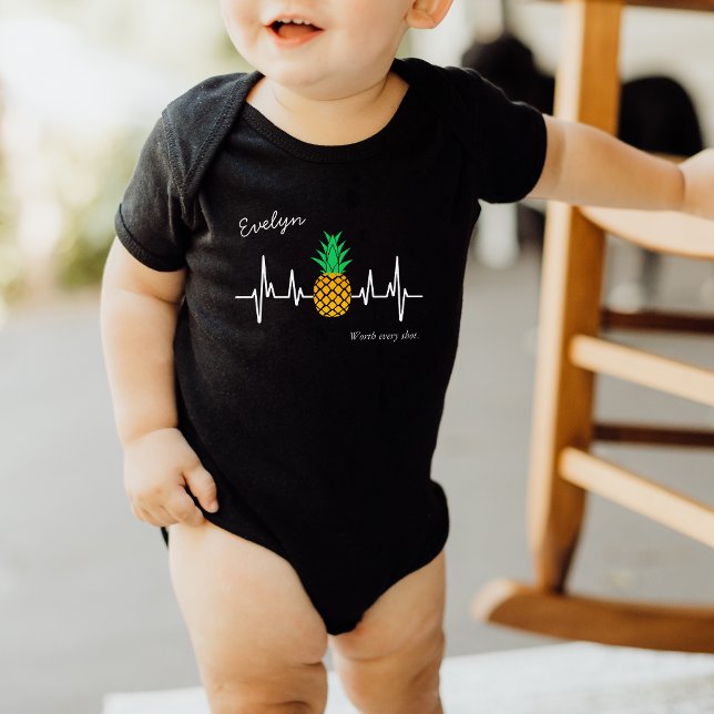 IVF Baby Pineapple Heartbeat with Name Bodysuit (Creator Uploaded)