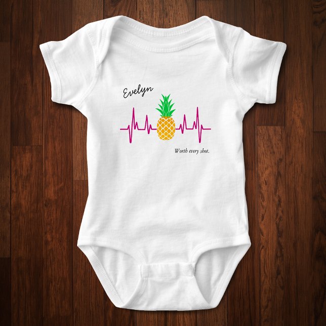 IVF Baby Pineapple Heartbeat with Name v2 Bodysuit (Creator Uploaded)