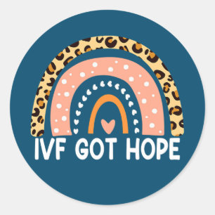 IVF Got Hope Inspiration Rainbow IVF Mom Classic Round Sticker