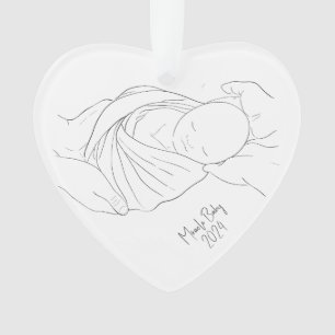 IVF Miracle Baby Simple White Ornament 
