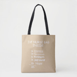 IVF Nurse Fertility Worrier Funny Tote Bag