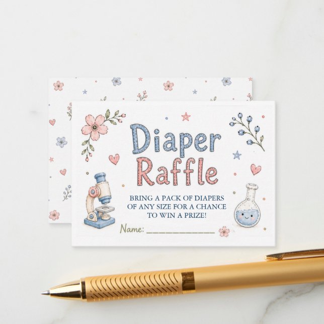 IVF Science Baby Shower Diaper Raffle Card  (Front/Back In Situ)