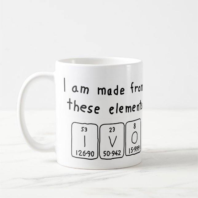 Ivo periodic table name mug (Left)