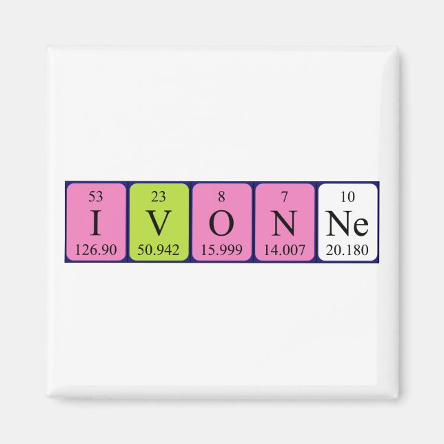 Ivonne periodic table name magnet (Front)
