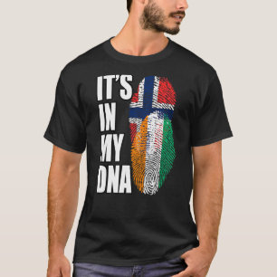 Ivorian And Norwegian Mix DNA Flag Heritage T-Shirt