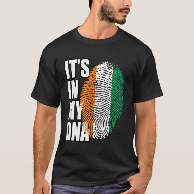 Ivorian Heritage Dna Flag T-Shirt (Front)