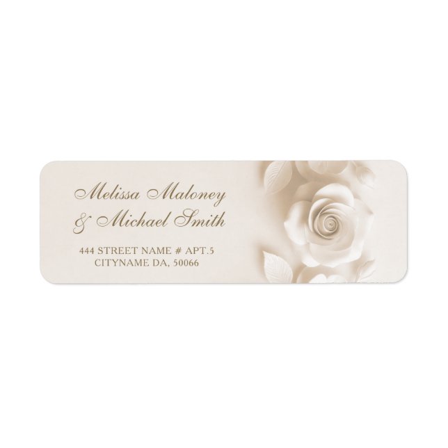 Ivory 3D Flowers Roses Wedding (Front)
