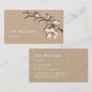 Ivory 3D Magnolia Rustic Business Card
