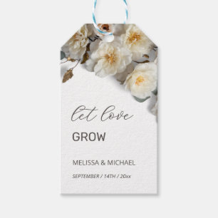 Ivory 3D Roses Wedding Welcome Gift Tags