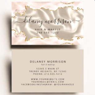 Ivory Agate Gold Glitter Luxury Magnetic Business Card
