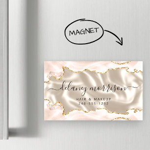 Ivory Agate Gold Glitter Luxury Magnetic Business Card