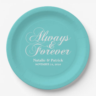 Ivory Always & Forever Wedding Paper Plates