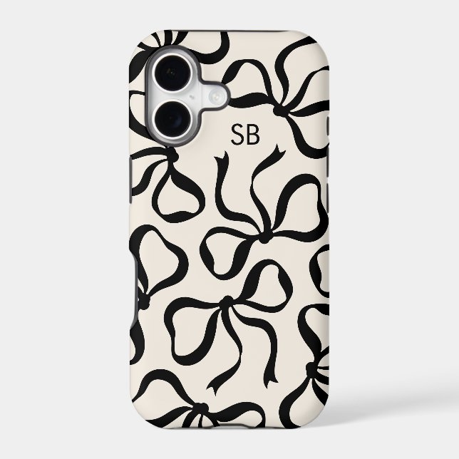 Ivory And Black Bow Monogram (Back)