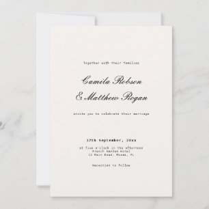 Ivory and Black Wedding Invitation