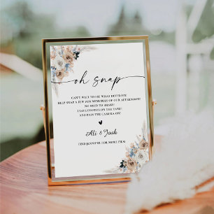 Ivory And Blue Boho Bridal Shower Oh Snap Sign