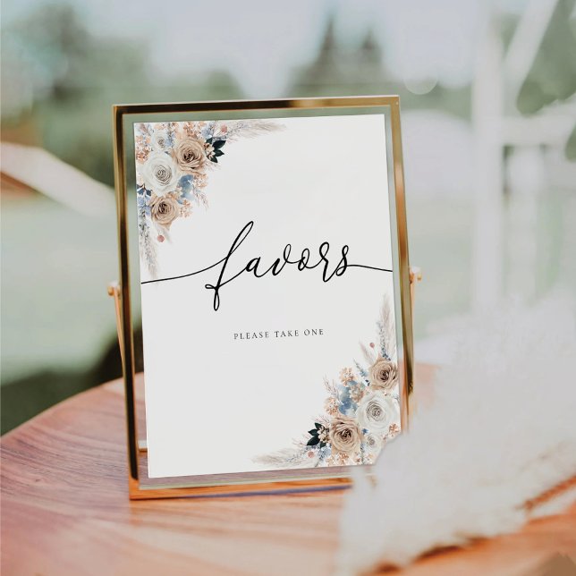 Ivory And Blue Boho Favours Sign (Creator Uploaded)