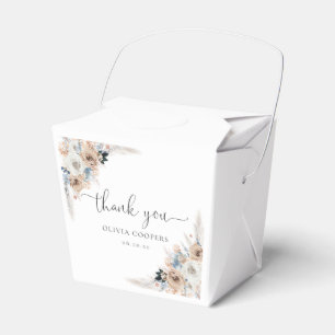 Ivory And Blue Boho Floral Baby Shower Favour Box