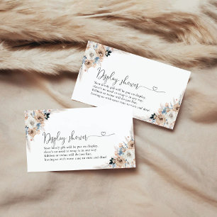 Ivory And Blue Boho Floral Display Shower Card