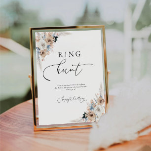 Ivory And Blue Boho Ring Hunt Sign