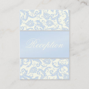 Ivory and Blue Damask Enclosure Card