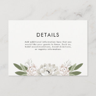 Ivory and Blush Wedding Sprigs Details Enclosure Card