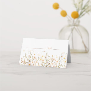 Ivory and Blush Wildflower Wedding Place Card