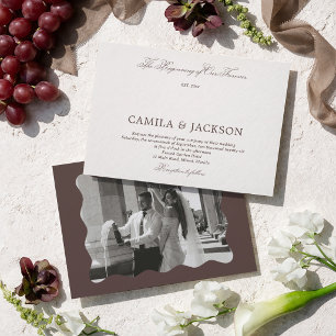 Ivory and Brown Wedding  Invitation