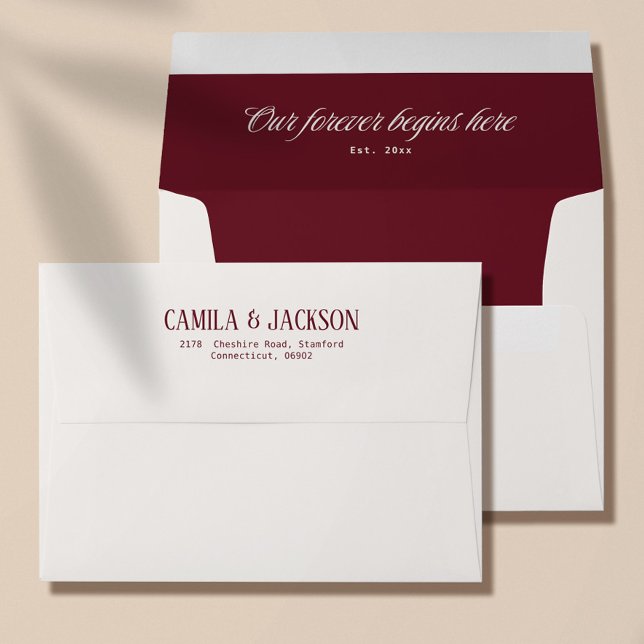 Ivory and Burgundy Wedding Envelope (Creator Uploaded)