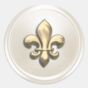 Ivory and Gold  Fleur de Lis Envelope Seal
