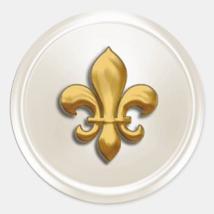 Ivory and Gold Fleur de Lis Envelope Seal
