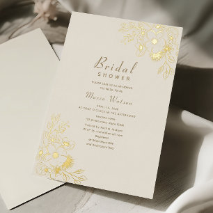 Ivory and Gold Floral Bridal Shower