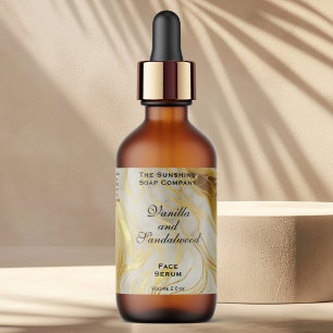 Ivory and Gold Foil Cosmetics Dropper Bottle Label