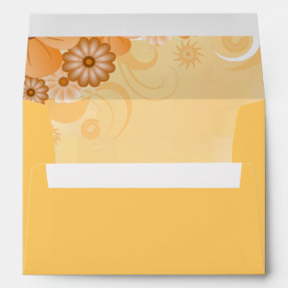 Ivory and Gold Hibiscus Floral Classy A7 Envelopes