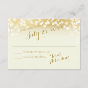 Ivory and Gold Sparkle Lights RSVP