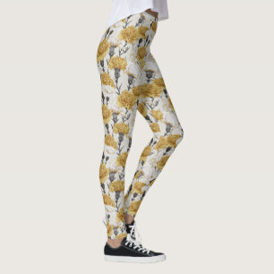 Ivory And Gold  Weightlifting Carnation Aesthetic  Leggings