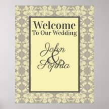 Ivory and Grey Floral Announcement Poster