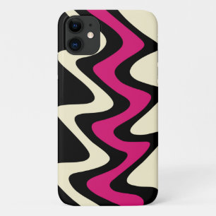 Ivory and Hot Pink Wavy Stripes Case-Mate iPhone Case