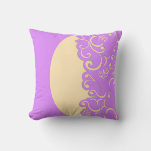 Ivory and Lilac Reversible Cushion