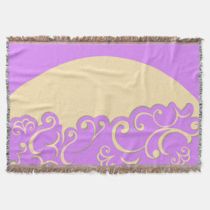 Ivory and Lilac Throw Blanket