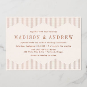 Ivory and Rose Gold Dotted Deco Wedding