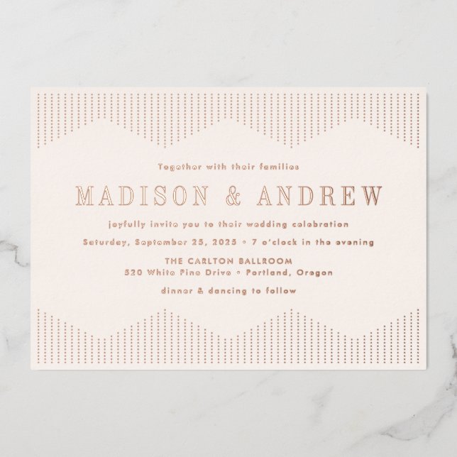 Ivory and Rose Gold Dotted Deco Wedding (Front)