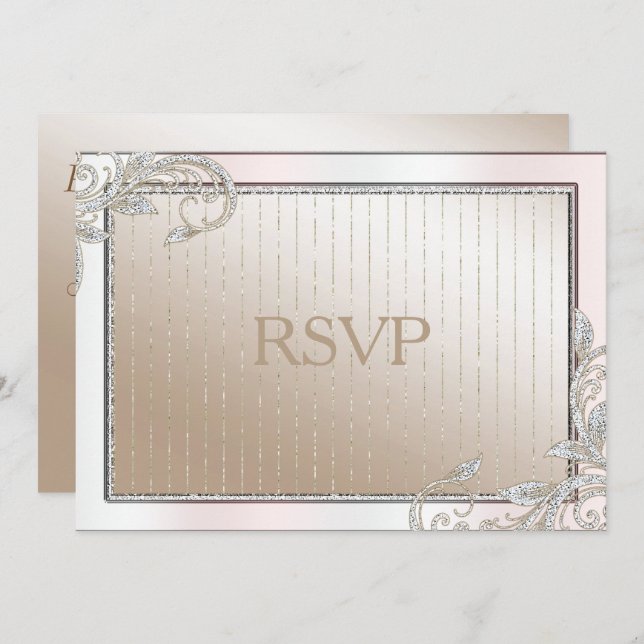Ivory and Satin RSVP Invitation (Front/Back)