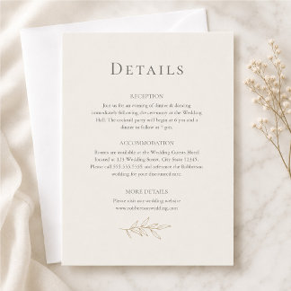 Ivory & Antique Gold Botanical Details Card