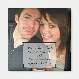 Ivory Art Deco Frame Save the Date Magnet
