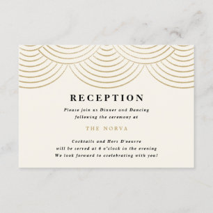 Ivory Art Deco String Lights Reception Card