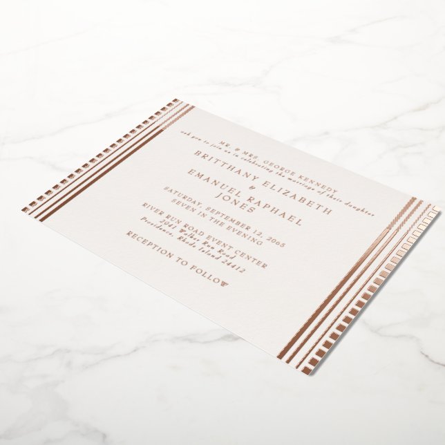 Ivory Art Deco Wedding Rose Gold Foil  (Rotated)