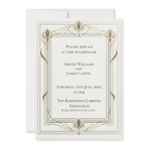 Ivory Art Nouveau Floral Invitation