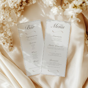 Ivory & Ash Double Sided Wedding Dinner/Bar Menu