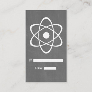 Ivory Atomic Chalkboard Place Card